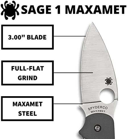 Spyderco Sage 1 סכין עם להב פלדה מקסמט מיקרו-מכה 3 אינץ