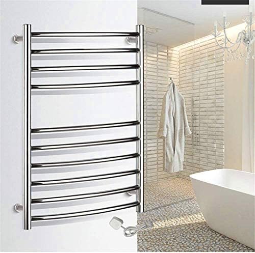XZGDEN קיר אמבטיה מחמם מגבת חם יותר, מעקה מגבת מחומם, מתלה מגבת חשמלי קיר נירוסטה קיר רכוב מתלה מגבות מחומם