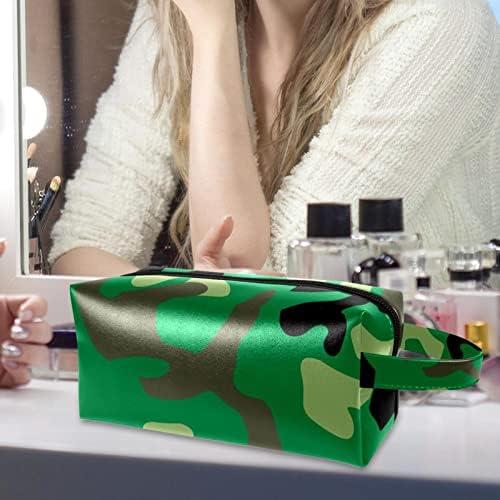 תיק איפור טבובט טיול תיק קוסמטיק תיק קוסמטיק תיק ארנק עם רוכסן, צבע הסוואה ירוק