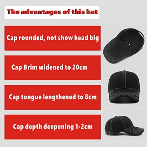 Munula visersize Cap XXL כובעי ראש גדולים לגברים כובעי אופנה גדולים כובע אבא מתכוונן 23.6 -26.8