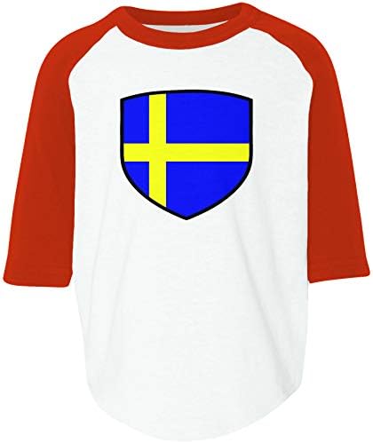 אמדסקו שוודיה מגן שוודית דגל שוודית פעוט חולצת רגלן