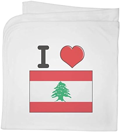 Azeeda 'אני אוהב לבנון' שמיכת תינוק/צעיף כותנה