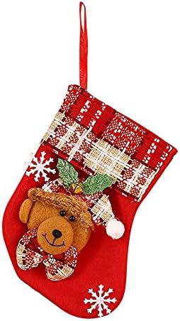 פוינסטיאס מלאכותי זר לגרבי חג המולד גרבי חג המולד תליונים שקיות ממתקים לילדים גרבי קריקטורה שקיות מתנה גבישי