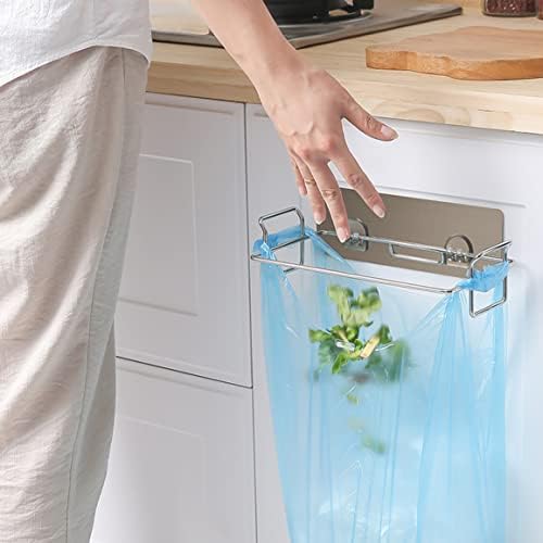 תליית אשפה תיק מחזיק נירוסטה אשפה תיק מתלה קיר רכוב אשפה תיק למטבח