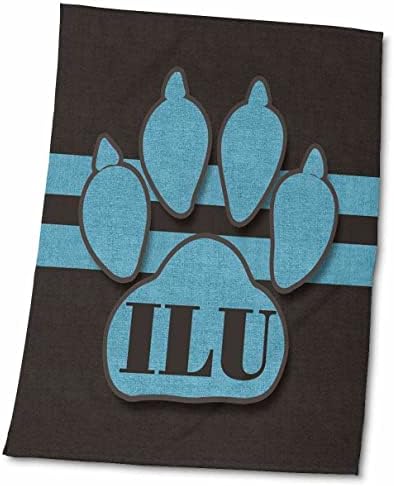 3DROSE ILU ראשי תיבות של מדיה חברתית עבור אני אוהב אותך בכף כלב כחול - מגבות
