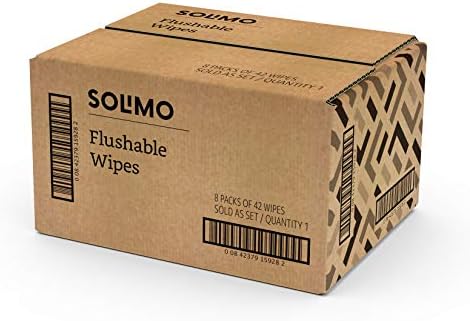 Brand - Solimo מגבוני טואלט למבוגרים סומקים, ללא ניחוח, 42 ספירת
