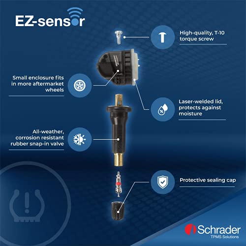 Schrader 33500 EZ-Sensor SKU יחיד SKU הניתן לתכנות זווית קבועה שסתום זווית קבועה חיישן ניטור לחץ,