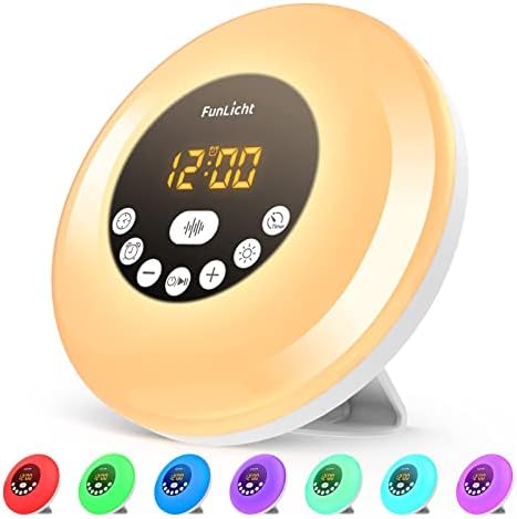 מכונת רעש לבנה של Funlicht עם אור לילה, 4 במכונת סאונד 1 שעון מעורר עם אור עם אור, 12 צלילים מרגיעים לשינה, יצרנית