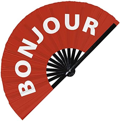 מאוורר Bonjour Hand Fan מתקפל מעגל במבוק מעגל יד מצחיק איסור פרס