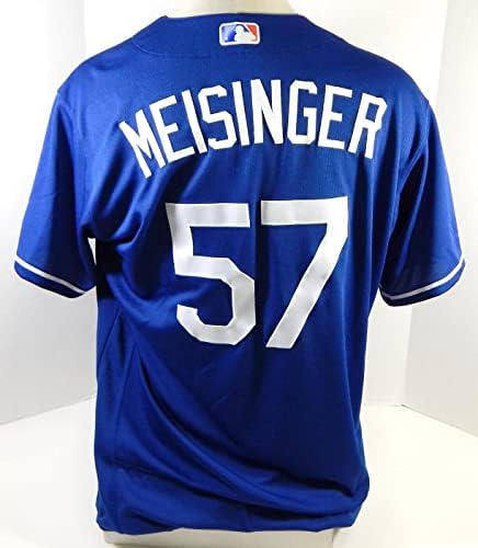 2021 לוס אנג'לס דודג'רס ראיין מייז'ינגר 57 משחק הונפק כחול ג'רזי 2 20 P 48 28 - משחק משומש גופיות MLB