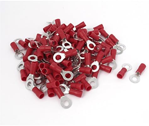 120 יחידות מגף אדום 37 א קרוואנים 3.5-6 14-12 אוג מד 1/4 מסופי טבעת חוטים מחברים (120 יחידות מגף