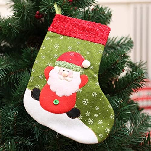 Kesyoo 2 pcs גרבי אחסון ממתקים מציג תיקים עץ חג המולד קישוטים לתלייה לעיצוב חג המולד