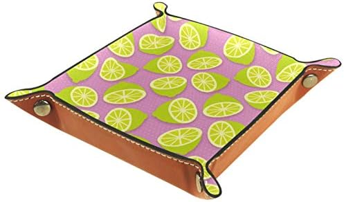 Lyetny Lime Summer Lemon תבנית ורוד מארגן מגש אחסון קופסת מיטה שליד קאדי שולחן עבודה מגש החלפת