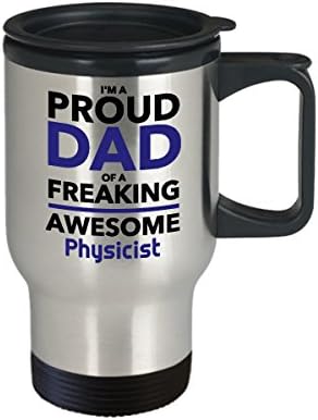 אבא גאה לספל קפה מפואר פיזיקאי מדהים, מתנה ליום אבות לאבא מבן בת ילדים