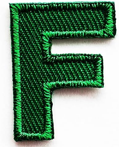 אותיות מצוירות ירוקות F אלפבית A-Z תיקון מקסים אנגלית 0.8x1 בסמל מגה-סמל DIY ברזל על תיקון מעצבים ברזל-על משמש
