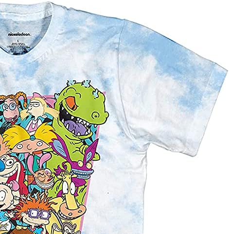 Nickelodeon's Men's Tie-Dye Dye שנות ה -90 של דמות מצוירת של חולצת טריקו