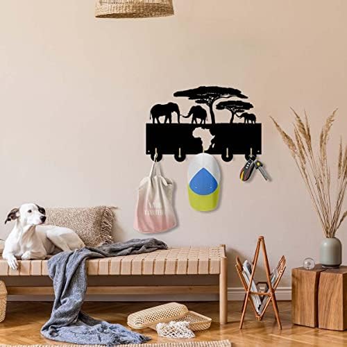 XDG פיל אפריקני תפאורה ביתית עיצוב קיר מעץ ווים קיר קולב מעיל מעיל מקשים שקיות בגדים בגדים מרובי