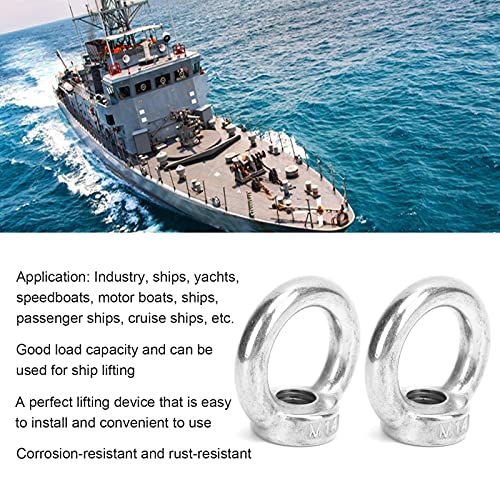 2 יחידות מרימות אגוזי עיניים נירוסטה כלי מים חיצוניים טבעת חבל כבל ימי ליאכטות בתעשיית האוקיאנוס