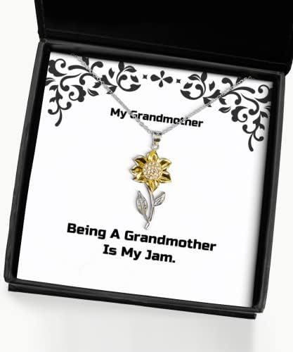 מתנות לסבתא בדיחה, להיות סבתא זה ריבה שלי, בדיחה שרשרת תליון חמניות לסבתא מהנכד