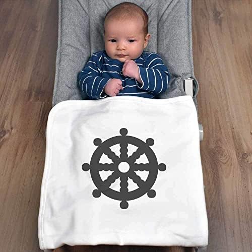 Azeeda 'גלגל ספינת' שמיכת תינוק/צעיף כותנה