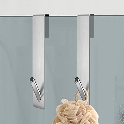 מקלחת דלת ווים-ספקס 2 יחידות אמבטיה מורחב חלוק קולב ווי ללא מסגרת זכוכית דלת, נירוסטה אמבטיה מעל