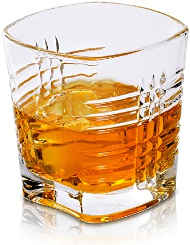 הפוך את סט זכוכית ויסקי קריסטל האיש-פרימיום 10 כוסות בורבון עוז, כוסות ויסקי מיושנות &מגבר; כוסות ויסקי.