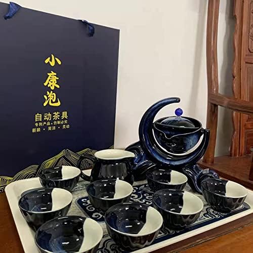 קופסת מתנה של Scizorito באיכות גבוהה של תה סינית, ערכת תה של קונג פו מסתובבת, ירי טהור ביד, עם קומקום מסתובב ומוצרי