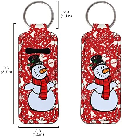 ג ' וקודי איש שלג לחג המולד מחזיק מפתחות עם צמיד לפסטיק, שפתון, שפתון לפסטיק, שפתון, שפתון לאחסון
