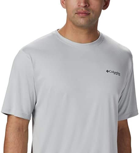 PFG של קולומביה PFG אפס כללי חולצה שרוול קצר, הגנת שמש UV, בד פיתול לחות, אפור קריר, X-Garge