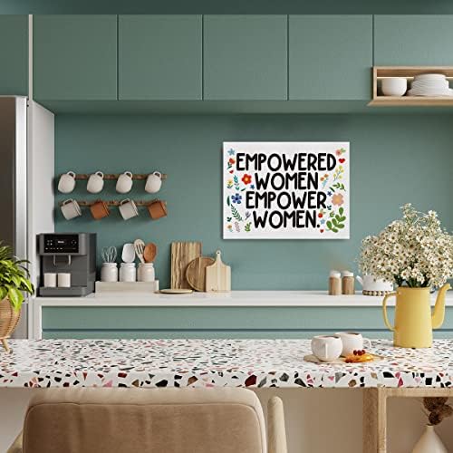 נשים מועצמות להעצמת נשים קנבס ציור אמנות קיר פרחוני פמיניסט פמיניסטי דפוס הדפס הבית מוכן לתלות 12 x