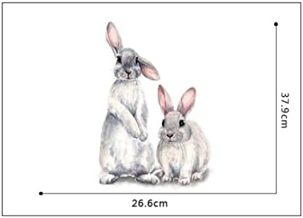 שני ארנבים חמודים לילדים חדר בית עיצוב בית מדבקת קיר נשלפת מדבקה מגניבה