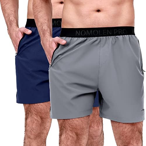 גברים של ספורט מכנסיים 5 אינץ כושר אימון מכנסיים קצרים עם רוכסן כיסים קל משקל מהיר יבש קצר מכנסיים קצרים גברים
