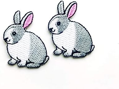הסט של 2 זעיר. מיני ארנב של בעלי חיים חמוד טלאי לוגו מצוירים