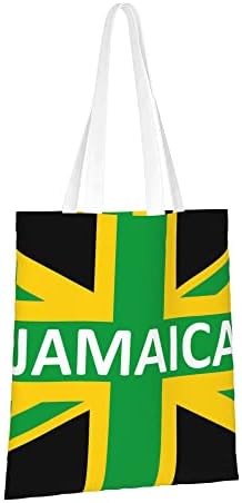 תיק תיק קנבס לנשים ממלכה ג'מייקנית שקיות דגל קניות שקיות קניות ספר חוף טוטס