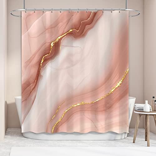 וילון מקלחת מודרני מופשט מודרני מודרני וילון שיש יוקרה וילון מקלחת זהב זהב לעיצוב אמנות אמנות OMBRE מרקם צבע