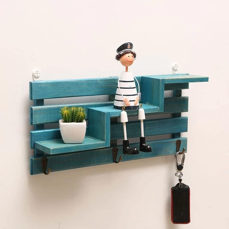 PDGJG מעץ מדף רכוב על קיר קיר קיר קיר אחסון וו קיר אחסון מפתח שולחן עבודה שולחן עבודה מקלט קופסת