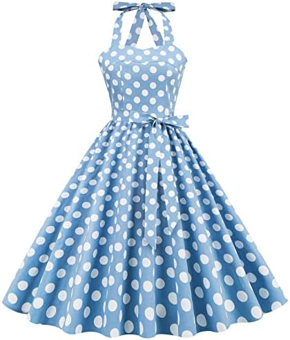 שמלת מסיבת תה של שנות החמישים של שנות החמישים של המאה העשרים וינטג 'פולקה דוט רוקבילי שמלות שנות ה -50 של שנות