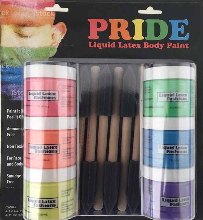ערכת גאווה - צבע נוזלי גוף ופנים צבע - FX איפור, לטקס איכותי, ללא אמוניה, מברשות 6 1 ו 6 2 פל. צבעי
