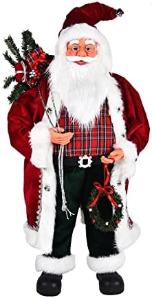 קישוטי חג המולד של Pifude Santa Claus בובת 90 סמ לחג המולד קישוט לילדים ילדים שנה חדשה צעצועים ציוד למסיבת מתנה