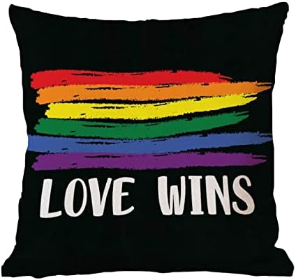 אהבה מנצחת קשת הומוסקסואלית לזרוק כרית כיסוי כרית חג האהבה מארז קשת גאווה לסבית הומוסקסואלי להטבים