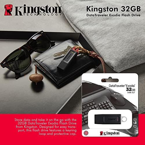 קינגסטון 32GB DataTraveler Exodia כונן הבזק - DTX/32GB W/USB 3.2 GEN 1 סוג 1 A חיבור, תפוקה מקסימאלית של