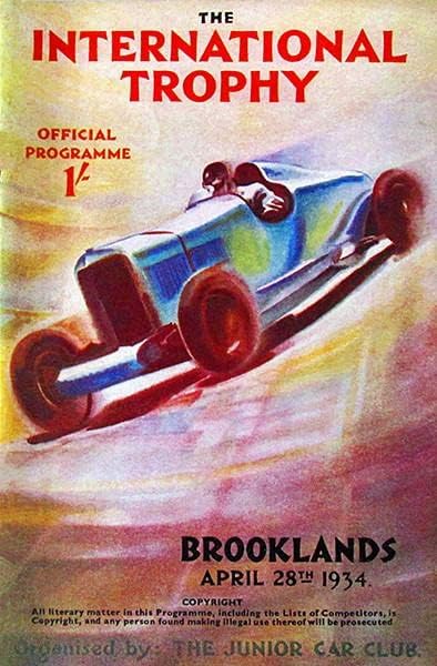 1934 מירוץ מכוניות גביע בינלאומי - ברוקלנדס - מגנט כיסוי התוכנית
