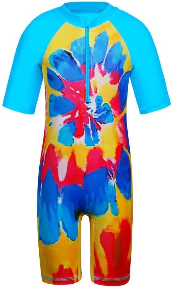 TFJH E בנות בגד ים 3-10 שנים UPF 50+ UV בגדי ים חתיכה אחת עם רוכסן