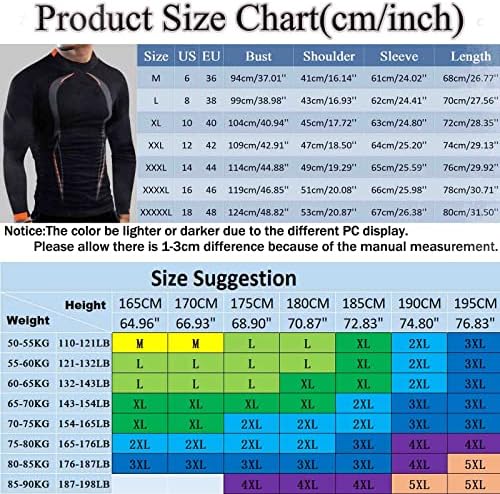 Wocachi 2022 חולצות טריקו לדחיסה לגברים, שרוול ארוך מהיר מהיר יבש גמישות גבוהה שרירים ספורט ספורט טיס חולצת