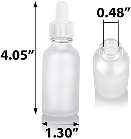 Juvitus 1 גרם חלבית זכוכית צלולה בוסטון בקבוק עגול עם טפטפת לבנה + משפך