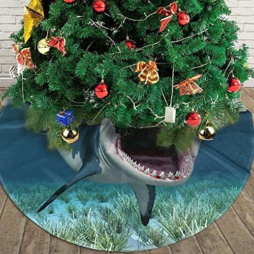 עץ חג המולד חצאית אוקיינוס ​​כריש חג המולד חצאית עץ קטיפה 48 אינץ 'תחרה לקישוט חג המולד