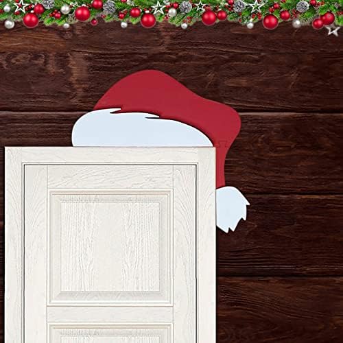 ראיתי שחג המולד של סנטה קלאוס כובע שלג כובע דלת פינת קישוט חתיכות חג מולד כדי לשלוח חברים משפחה