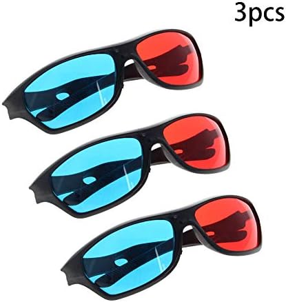 3 זוגות אדום-כחול 3 משקפיים 3 משקפיים משחק סרט מסגרת פלסטיק 3 משקפיים אנגליף שדרוג סגנון עבור
