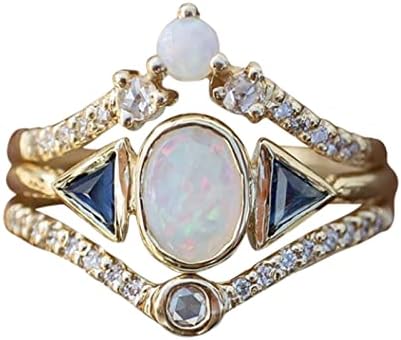 2023 תכשיט טבעת חדשה תכשיט שלוש מעורבות ביד נשות יהלום טבעות טבעת חרדה חמודה