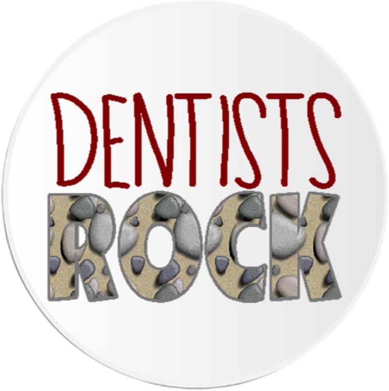 רופאי שיניים רוק - 3 מדבקות מעגל חבילות 3 אינץ ' - משרד רפואי שיניים